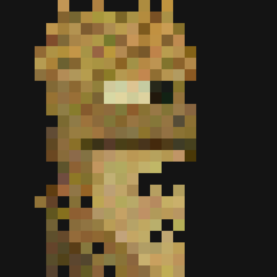 The Golden Fleece: the sole one-of-one Pepenaut, a solid gold frog bust under a woollen gold pelt on the near-black Void field