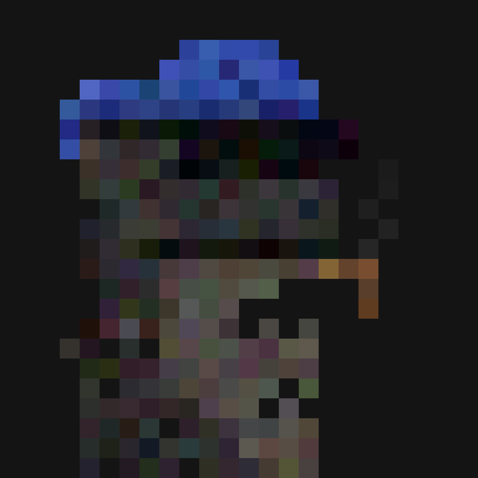 Petrified Pepenaut: frog bust charred to ash on the near-black Void field